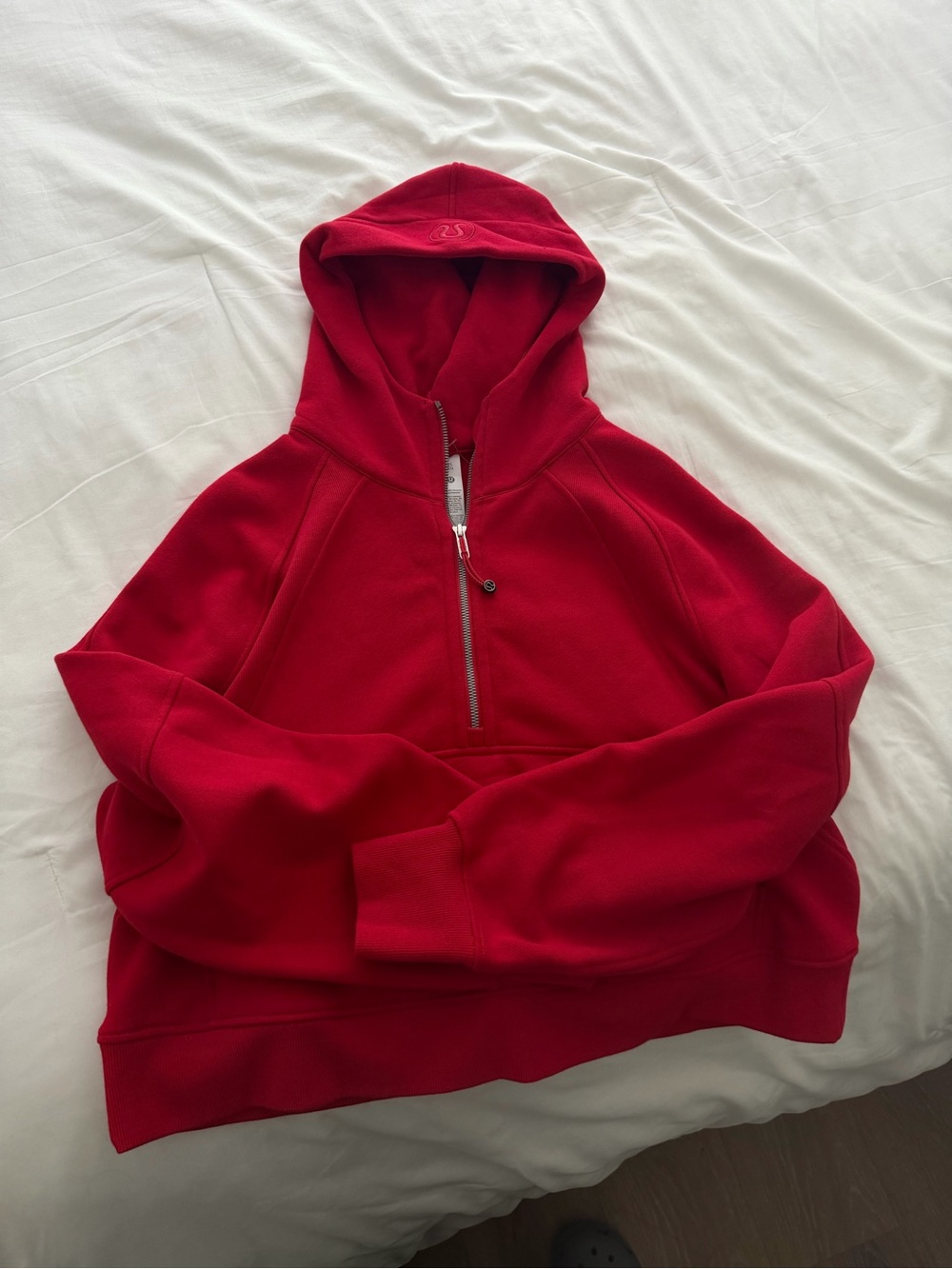 lululemon Red oversized scuba half zip